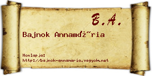 Bajnok Annamária névjegykártya